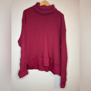 Free People Blended Berry Oversized Turtleneck Sweater L